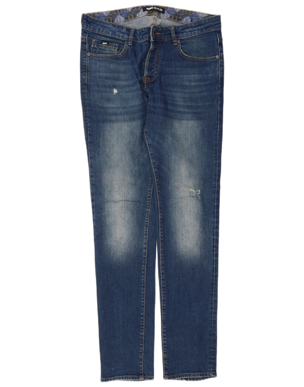 Ανδρικό GAS Distressed Slim Jeans W34 L34 Blue Cotton