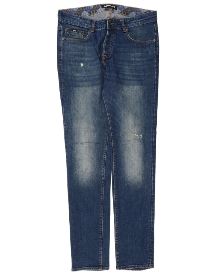 Ανδρικό GAS Distressed Slim Jeans W34 L34 Blue Cotton