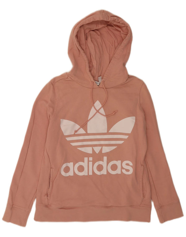 Adidas Womens Graphic Relaxed Fit Hoodie Jumper UK 10 Small Pink Sports
