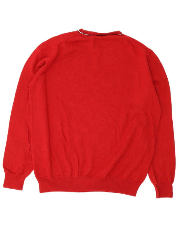 Harmont & Blaine Γυναικείο πουλόβερ με λαιμόκοψη UK 20 2XL κόκκινο βαμβακερό