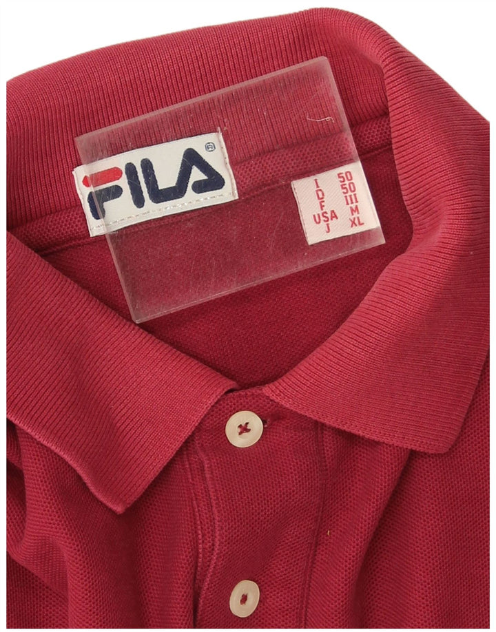 Fila Ανδρικό Πόλο Μπλουζάκι IT 50 Μεσαίο κόκκινο βαμβακερό