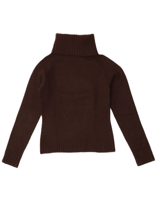Zara Γυναικείο πουλόβερ με ρολό λαιμόκοψη UK 10 Small Brown Ακρυλικό