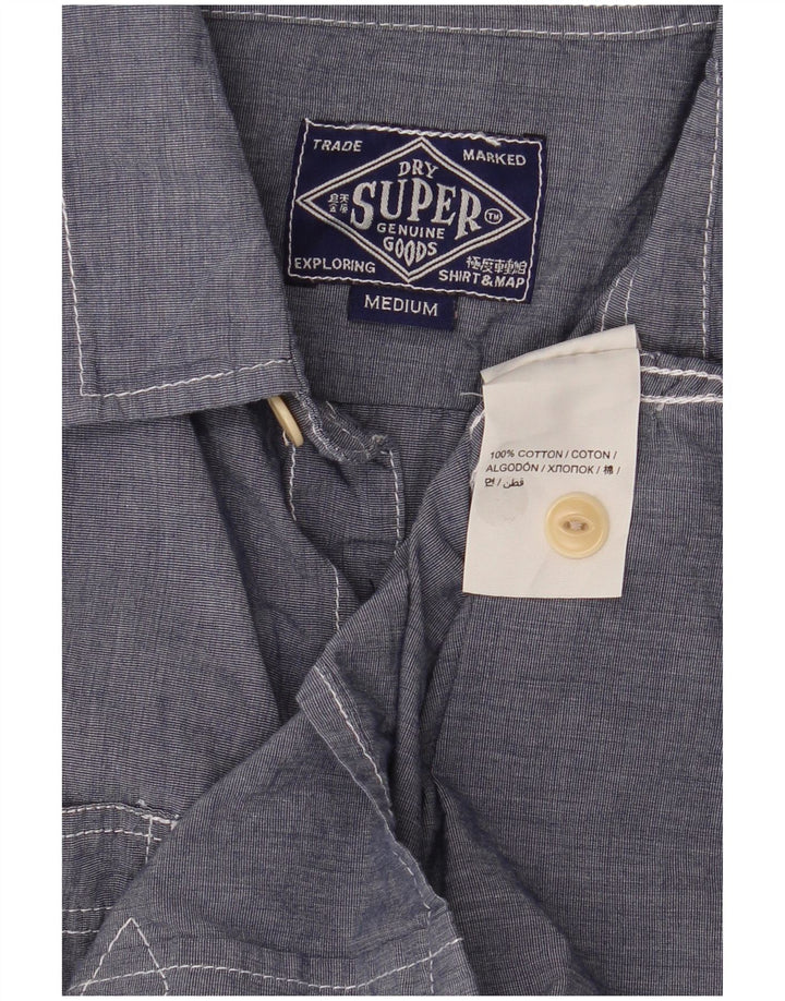 Ανδρικό πουκάμισο Superdry, μεσαίο μπλε βαμβακερό