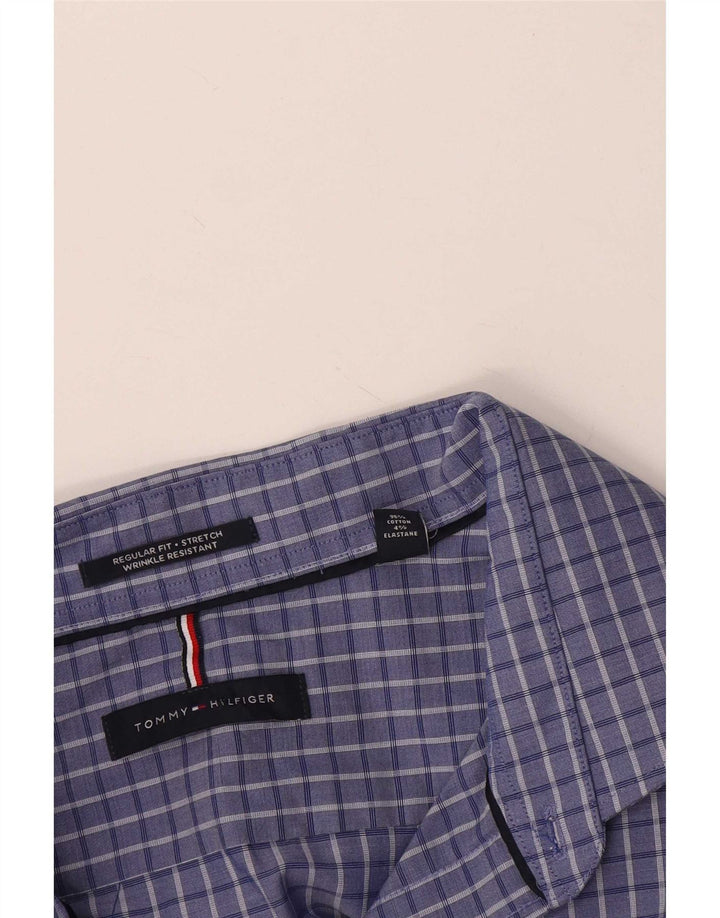 Tommy Hilfiger Ανδρικό πουκάμισο κανονικής εφαρμογής 2XL Blue Check Cotton