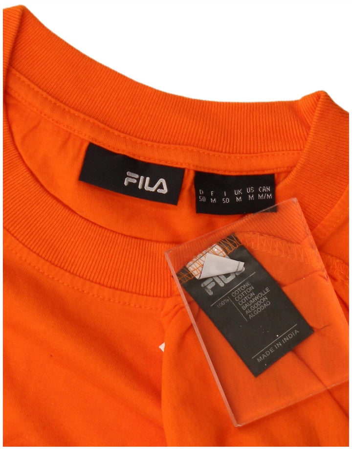 Ανδρικό γραφικό μπλουζάκι FILA, μεσαίο πορτοκαλί βαμβακερό