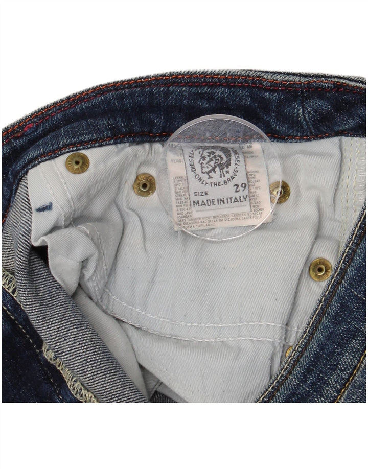 DIESEL Womens Distressed Straight Jeans W29 L33  Blue Cotton