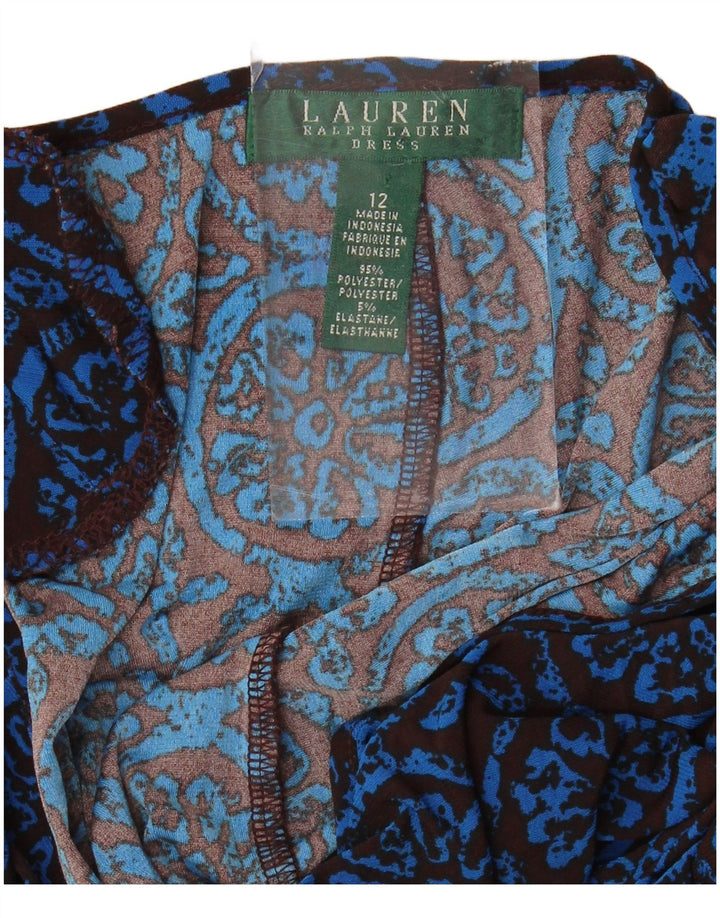 RALPH LAUREN Γυναικείο Αμάνικο Φόρεμα US 12 Μεγάλο Μπλε Φλοράλ