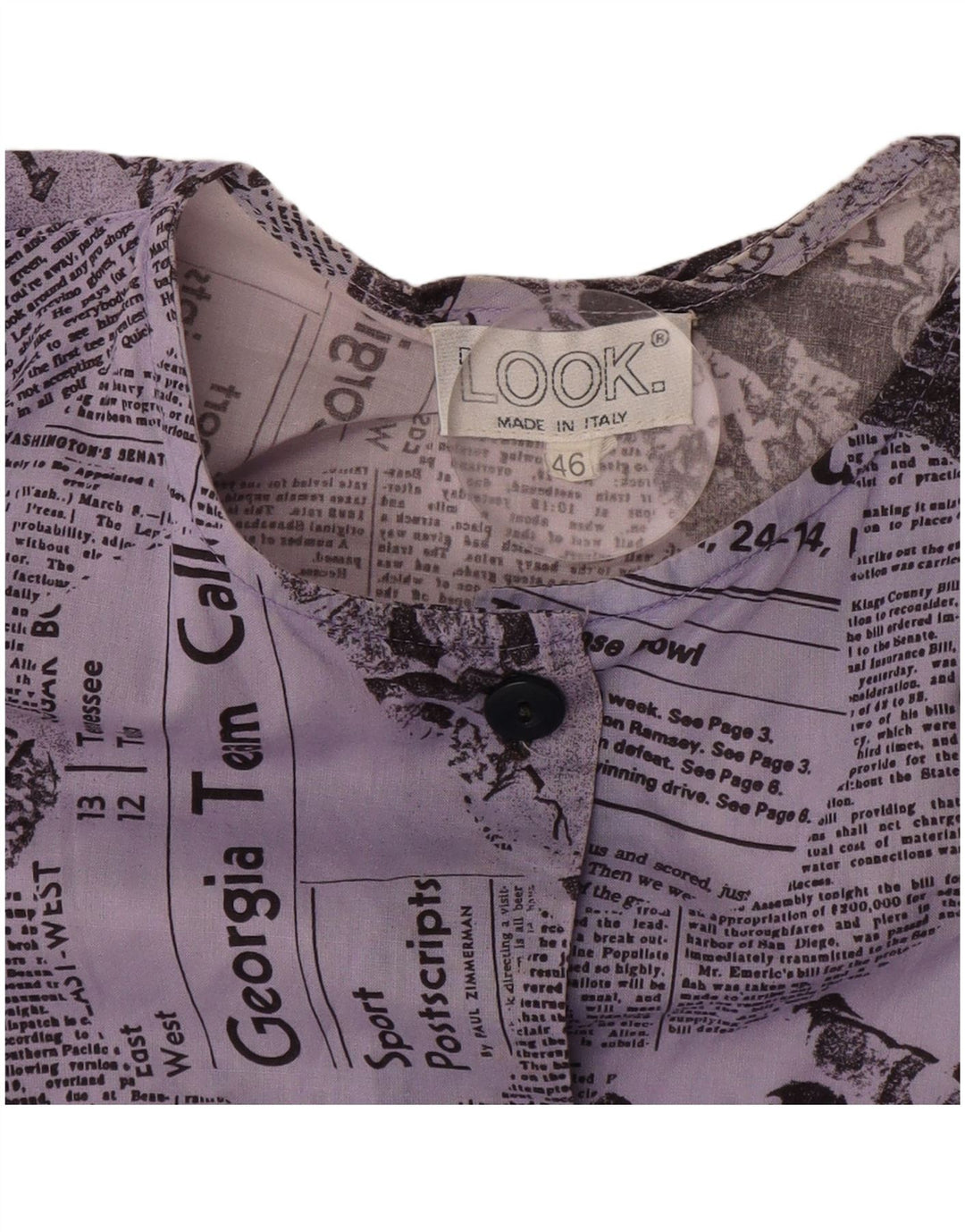 Vintage γυναικείο γραφικό κοντομάνικο μπλούζα IT 46 Large Lilac