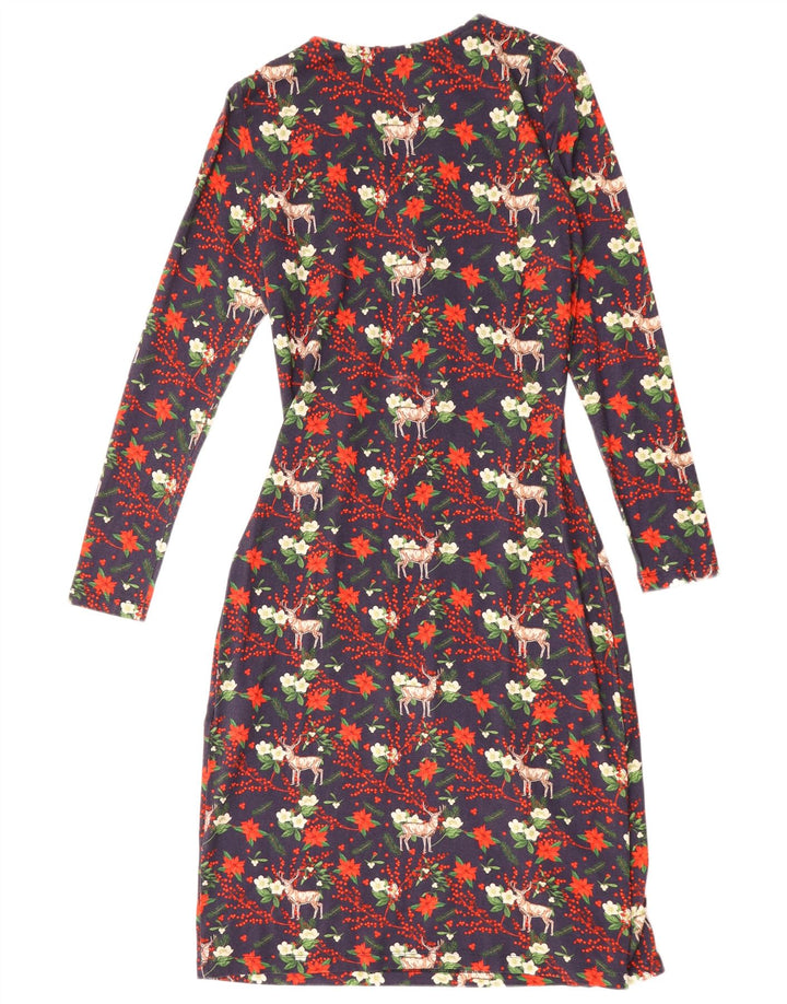 Γυναικείο φόρεμα με θήκη Joe Browns UK 8 Small Navy Blue Floral Viscose