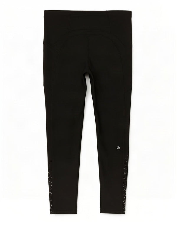 Lululemon Γυναικείο κολάν Crop US 10 Large Black Spotted