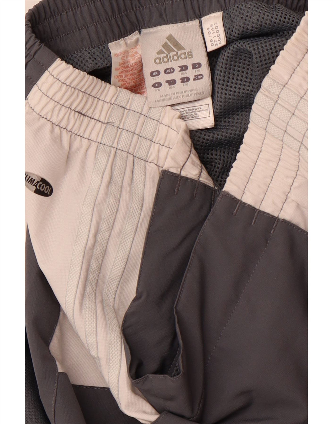 ADIDAS Boys Climacool Casual Παντελόνι 15-16 ετών W32 L32 Grey Colourblock