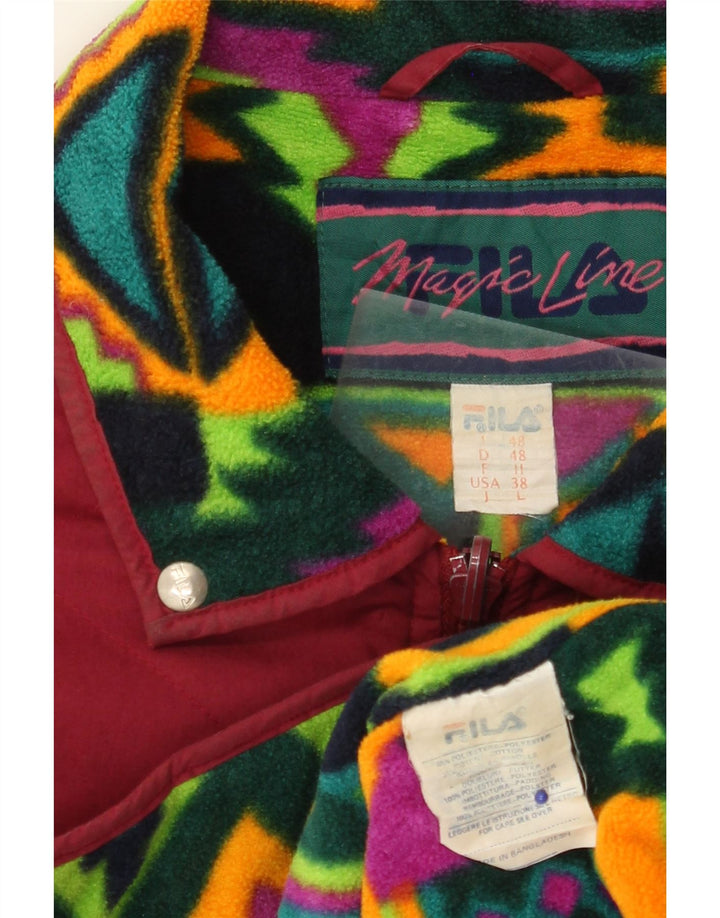 Ανδρικό καπιτονέ μπουφάν FILA IT 48 Medium Burgundy Geometric Polyester