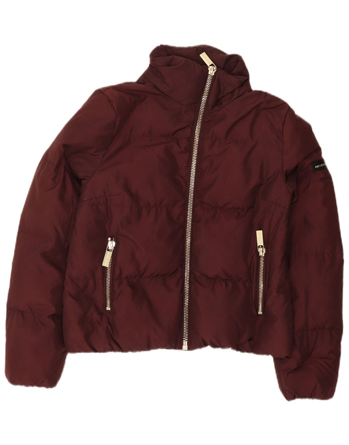 Michael Kors Γυναικείο Crop Padded Jacket UK 14 Medium Burgundy Polyester