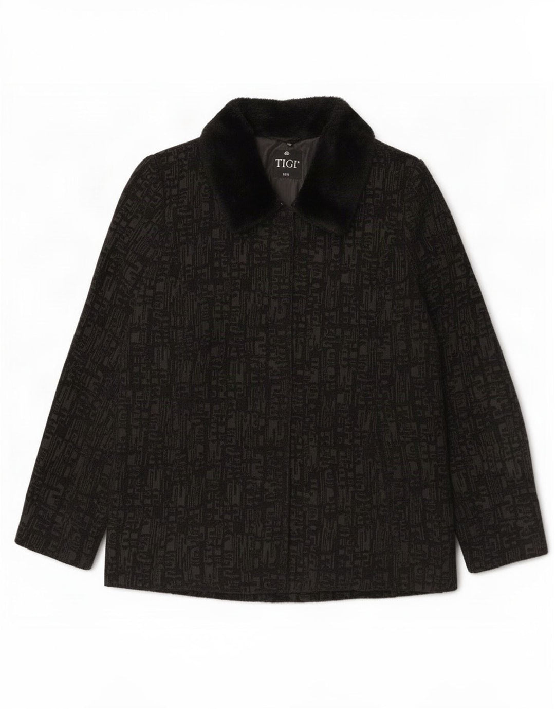 Tigi Γυναικείο Bomber Jacket UK 14/16 Large Black Geometric Polyester