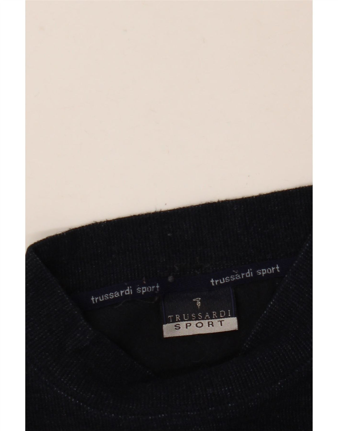 TRUSSARDI Ανδρικό γραφικό πουλόβερ με λαιμό χελώνα, μεγάλο μπλε μάλλινο