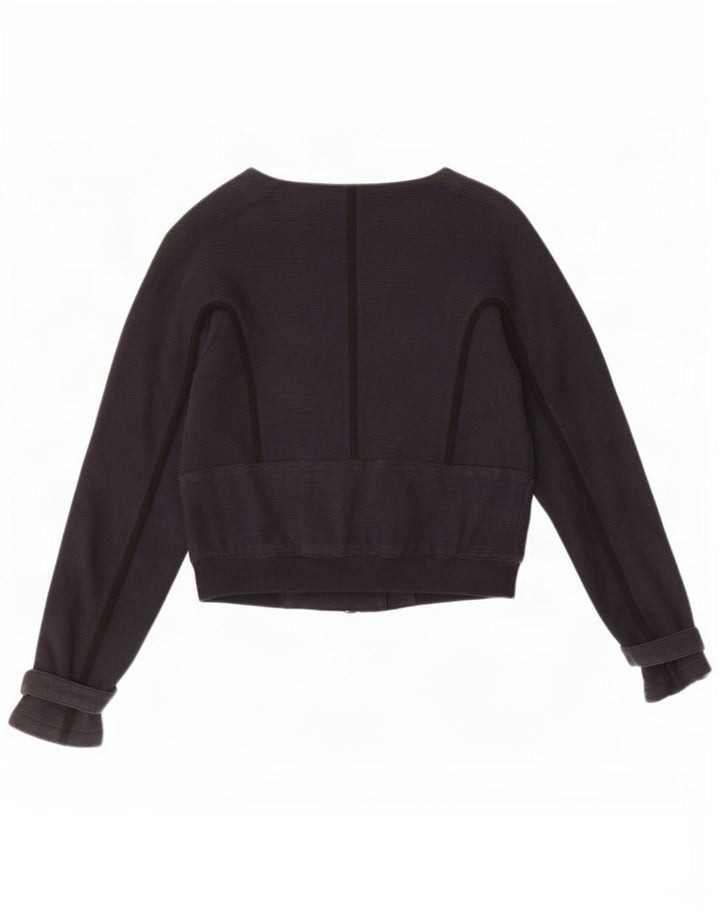 Armani Exchange Γυναικείο Crop Bomber Jacket UK 10 Small Black Cotton