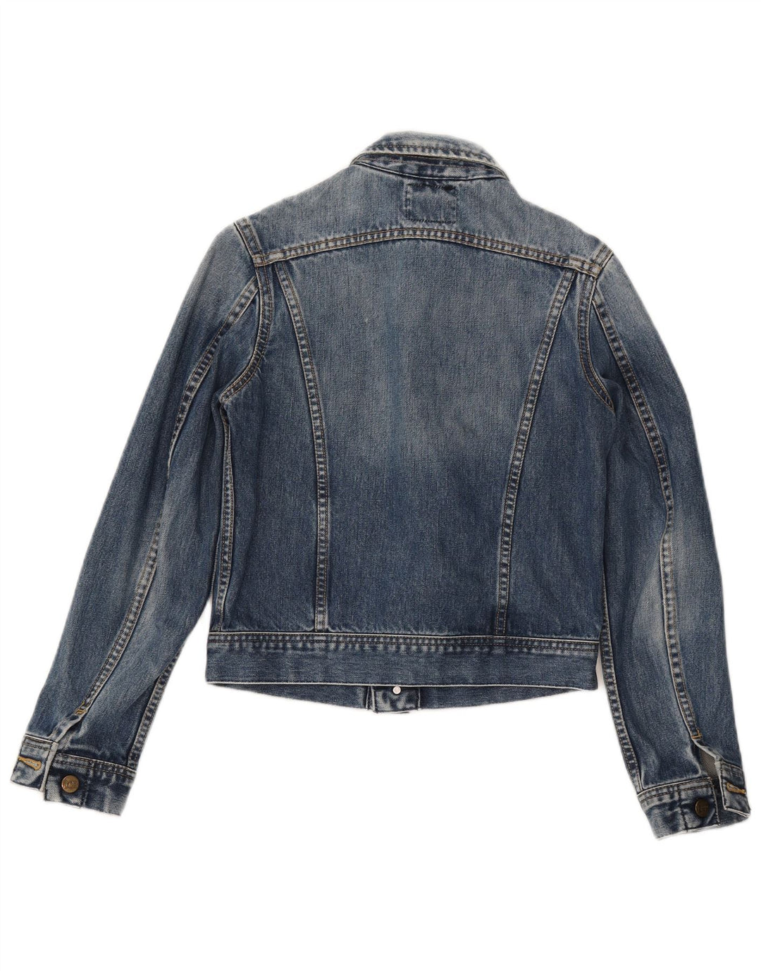 Lee Womens Crop Τζιν Μπουφάν UK 10 Small Blue Cotton