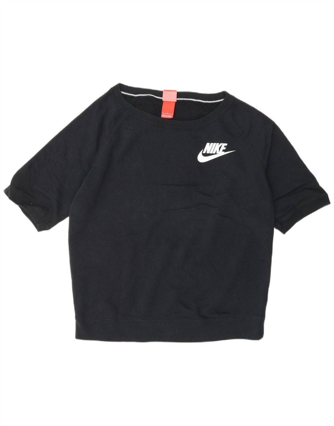 Γυναικείο κοντομάνικο φούτερ NIKE Jumper UK 16 μεγάλο μαύρο βαμβακερό
