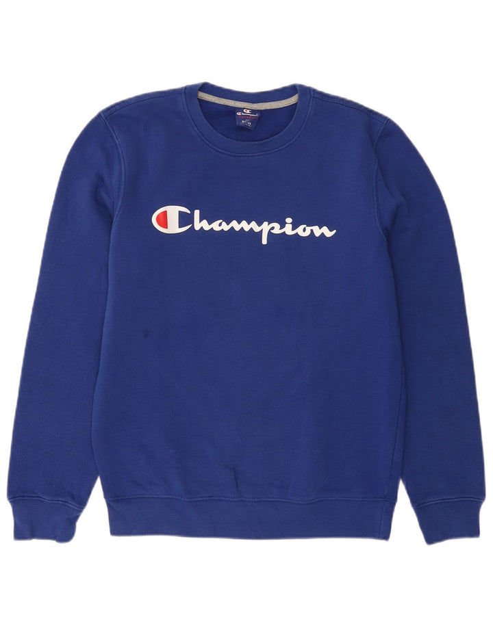 CHAMPION Ανδρικό γραφικό φούτερ Jumper Μικρό Μπλε Βαμβακερό