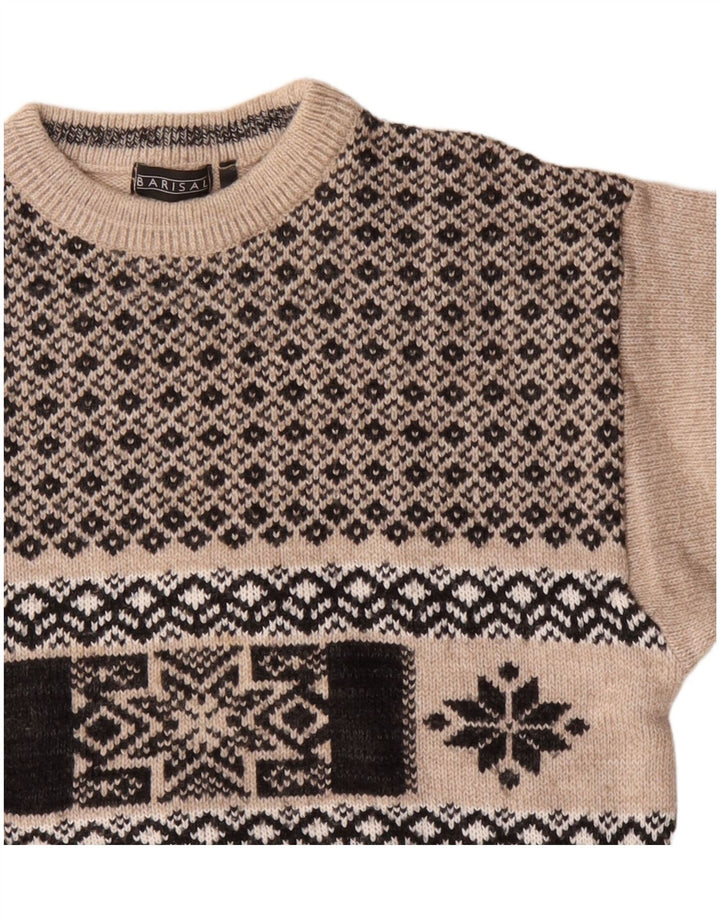 Ανδρικό πουλόβερ Barisal Boat Neck Jumper Medium Beige Fair Isle Polyacrylic