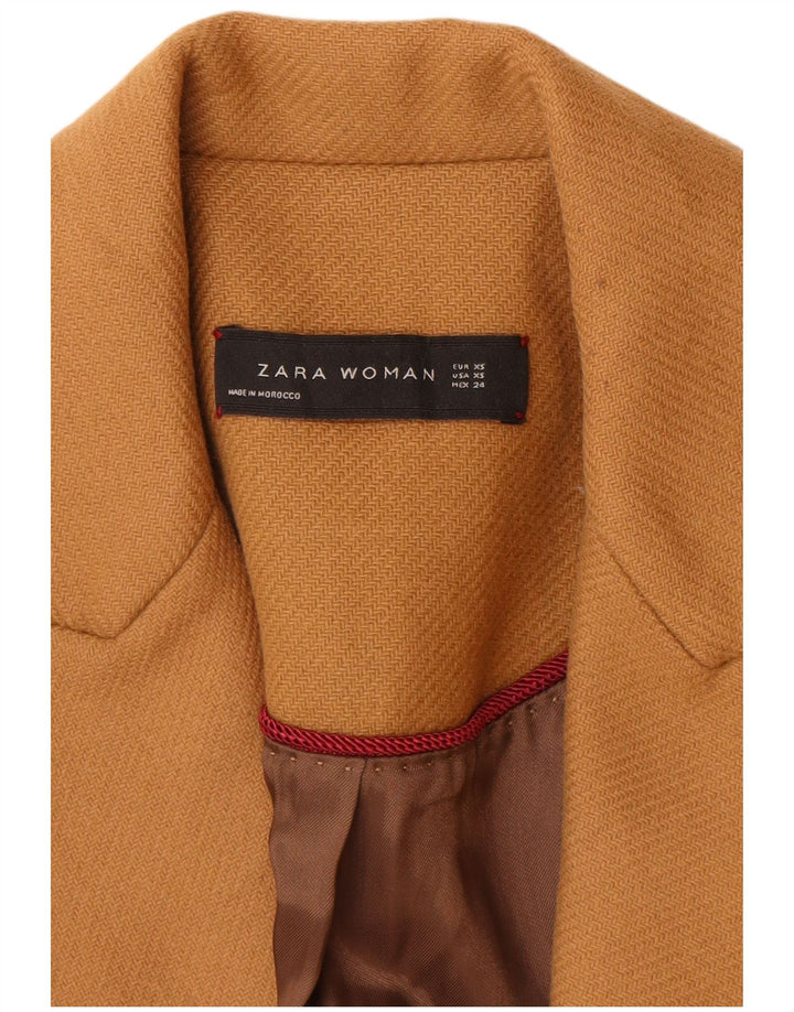 Zara Γυναικείο Παλτό UK 6 XS Καφέ Μαλλί