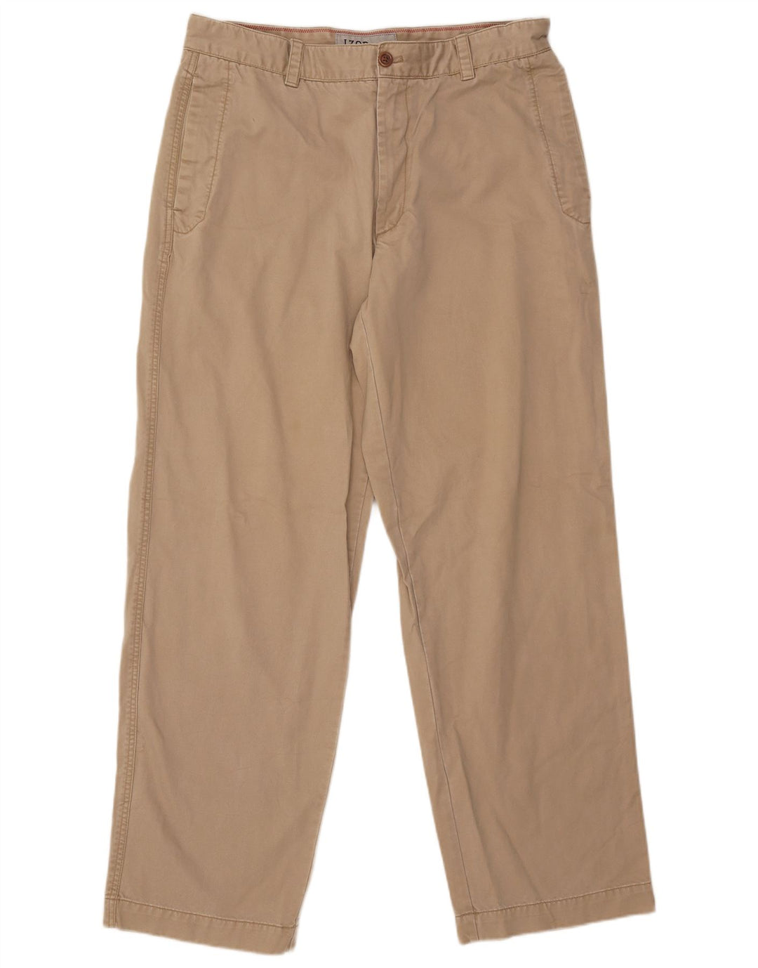IZOD Ανδρικό ίσιο παντελόνι Chino W36 L34 Μπεζ βαμβακερό