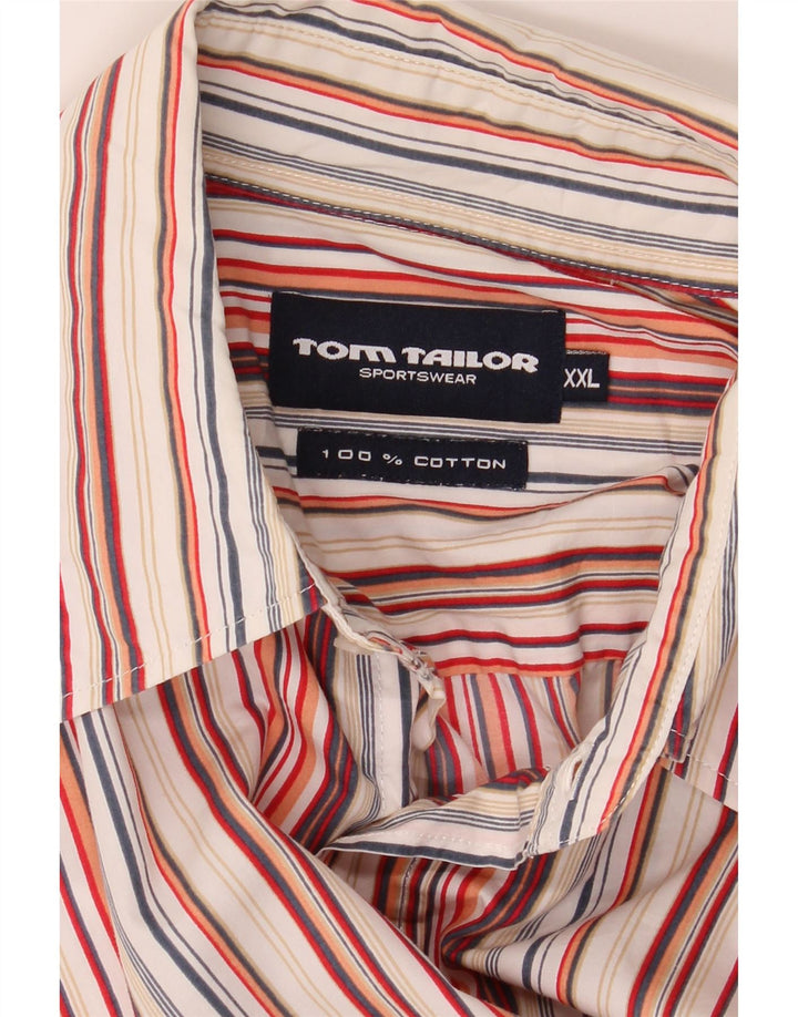 TOM TAILOR Ανδρικό κοντομάνικο πουκάμισο 2XL πολύχρωμο βαμβακερό ριγέ