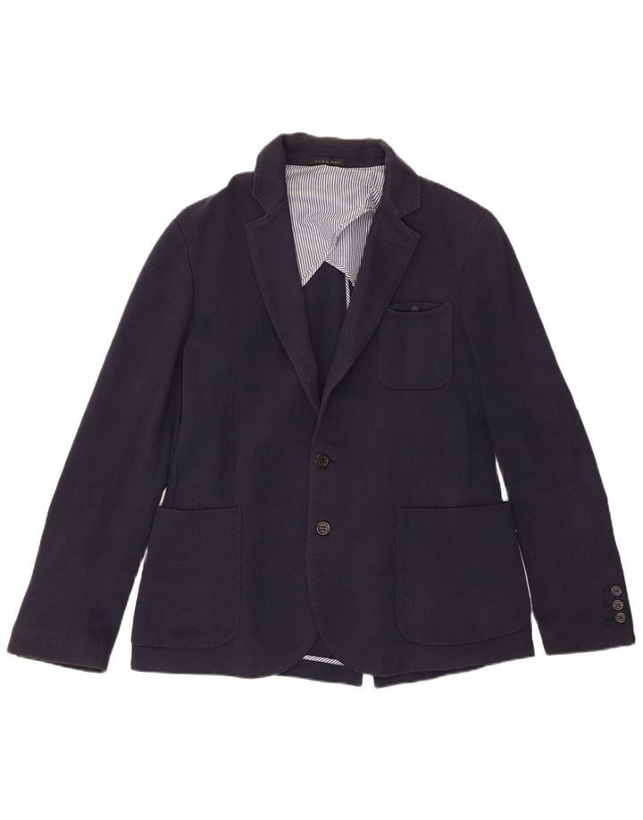 Zara Ανδρικό σακάκι μπλέιζερ με 2 κουμπιά EU 50 Medium Navy Blue Cotton