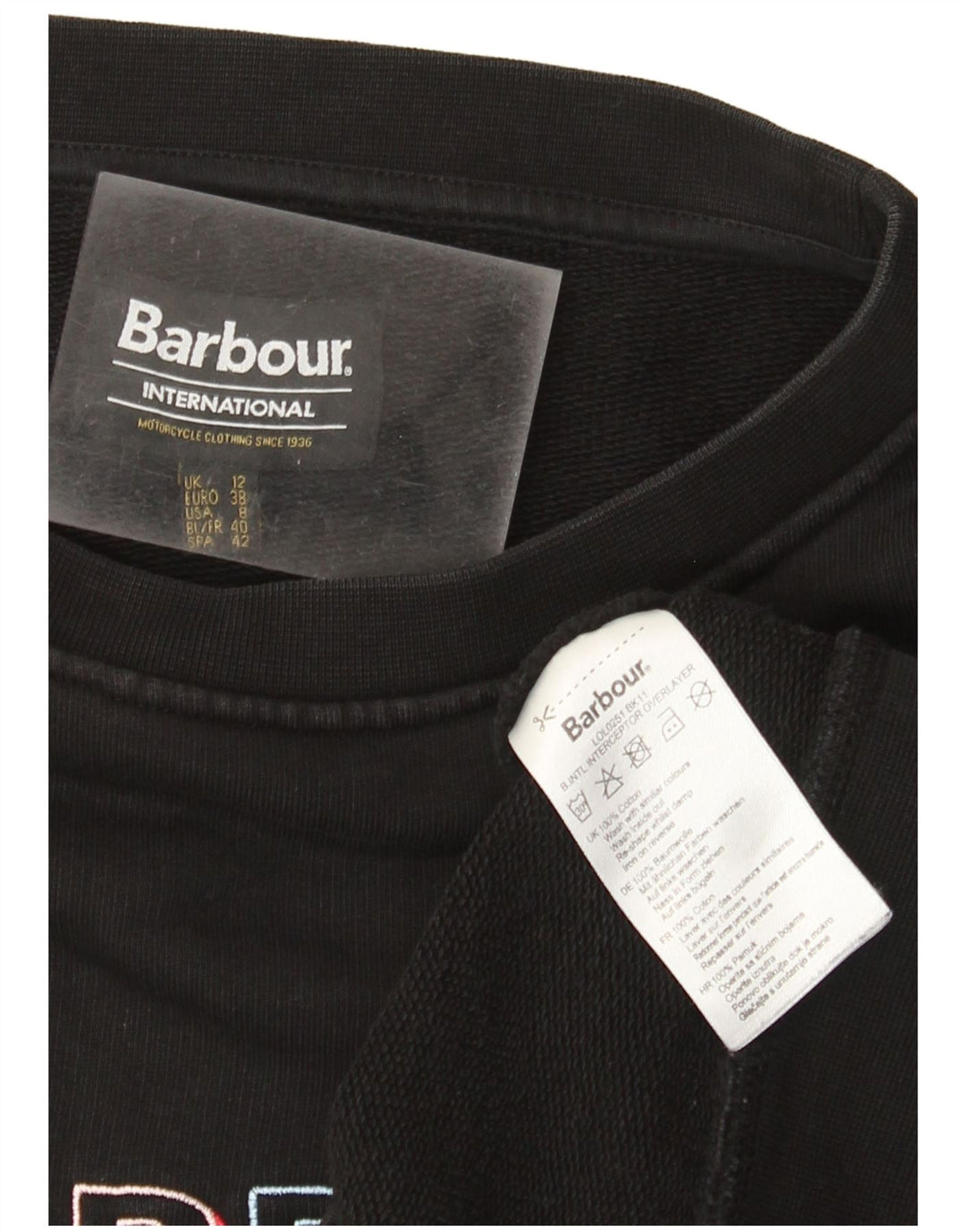 Γυναικείο Φούτερ Barbour Graphic Jumper UK 12 Medium Black Cotton