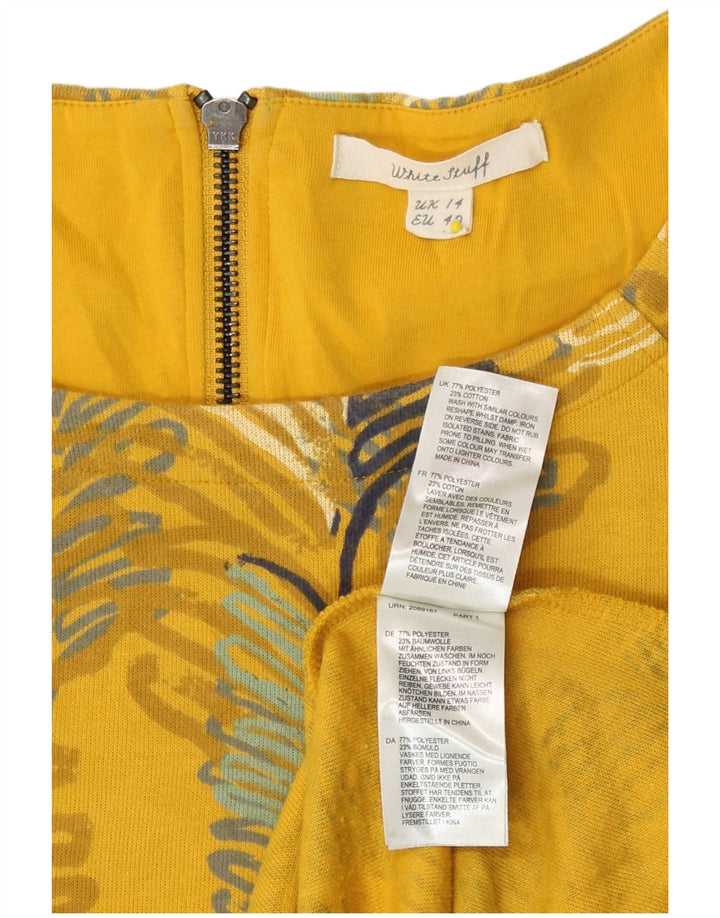 White Stuff Γυναικείο φόρεμα 3/4 Sleeve Shift UK 14 Medium Yellow Floral