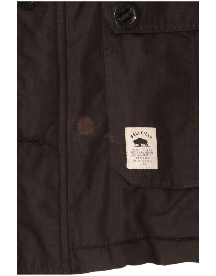 Bellfield Mens Utility Jacket UK 40 Large Black Polyester