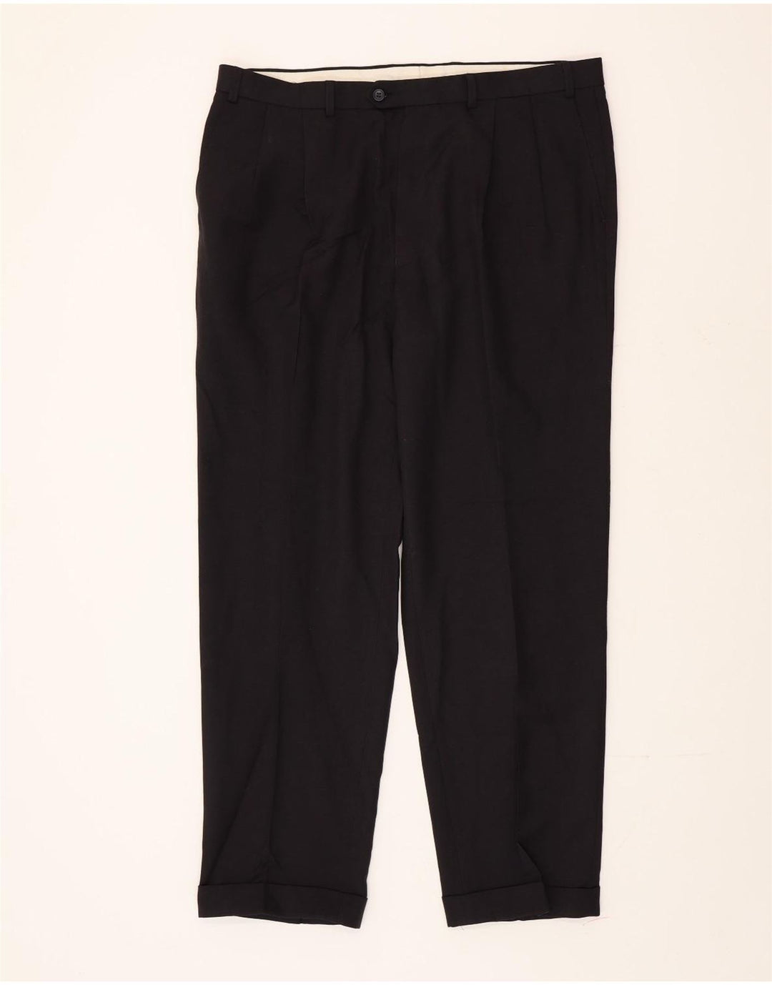 Marks & Spencer Ανδρικό παντελόνι με καρφίτσα W40 L33 Navy Blue Polyester