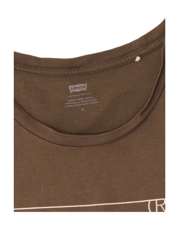 Γυναικείο γραφικό T-Shirt Levi's Top UK 14 Medium Khaki