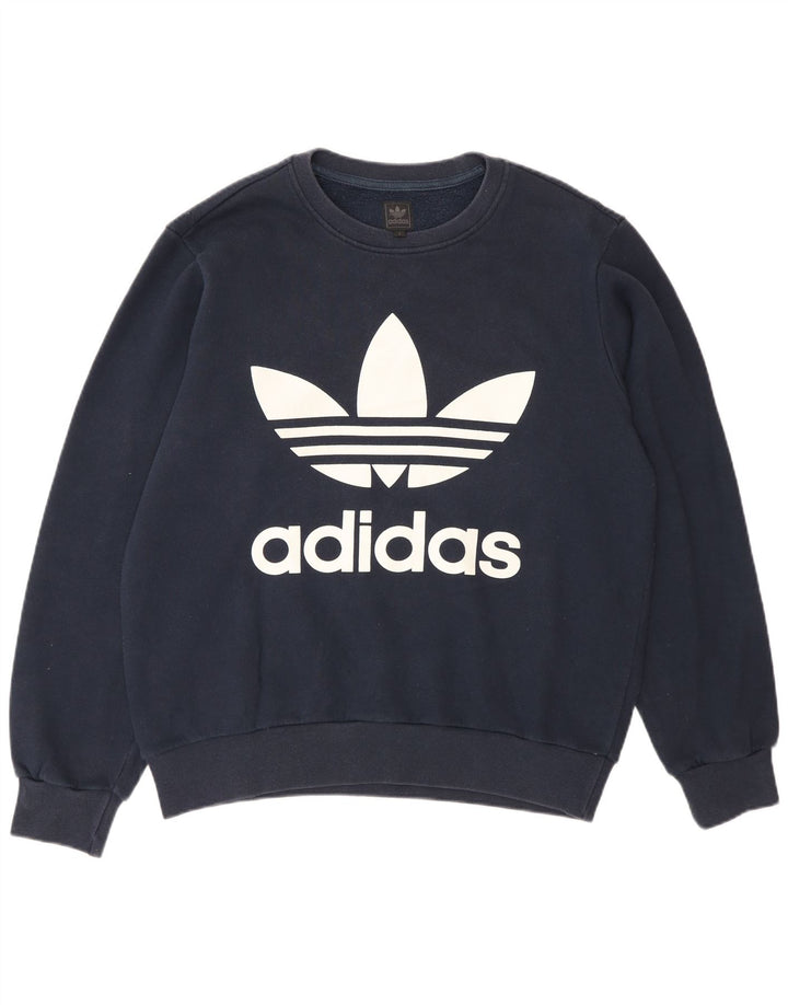 Ανδρικό γραφικό φούτερ Adidas Jumper Small Navy Blue από βαμβακερό