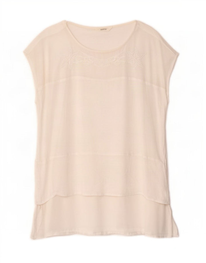 Guess Γυναικεία Αμάνικη Μπλούζα Μπλούζα UK 18 XL Λευκή