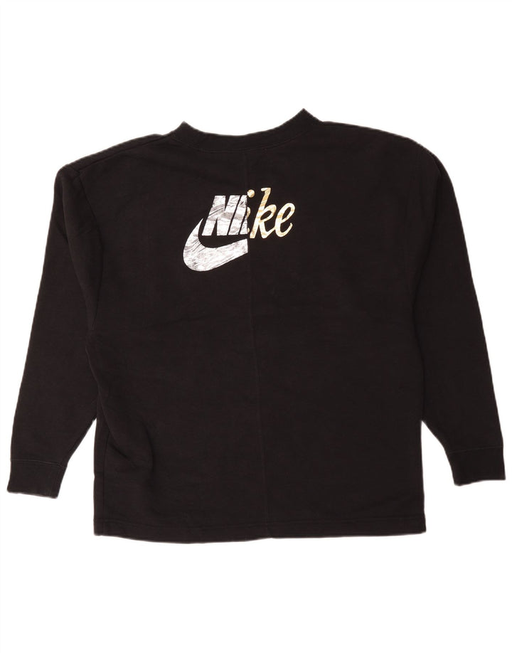 Γυναικείο γραφικό υπερμεγέθη φούτερ Nike UK 10 Μικρό μαύρο βαμβακερό