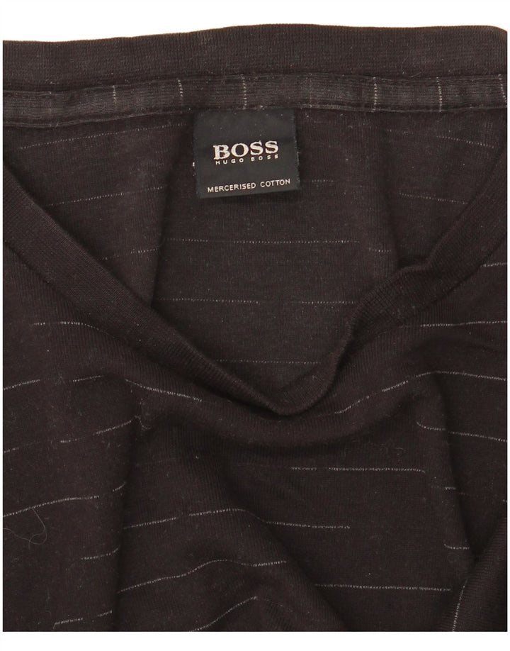 Ανδρικό μακρυμάνικο HUGO BOSS Βαμβακερό μαύρο ριγέ