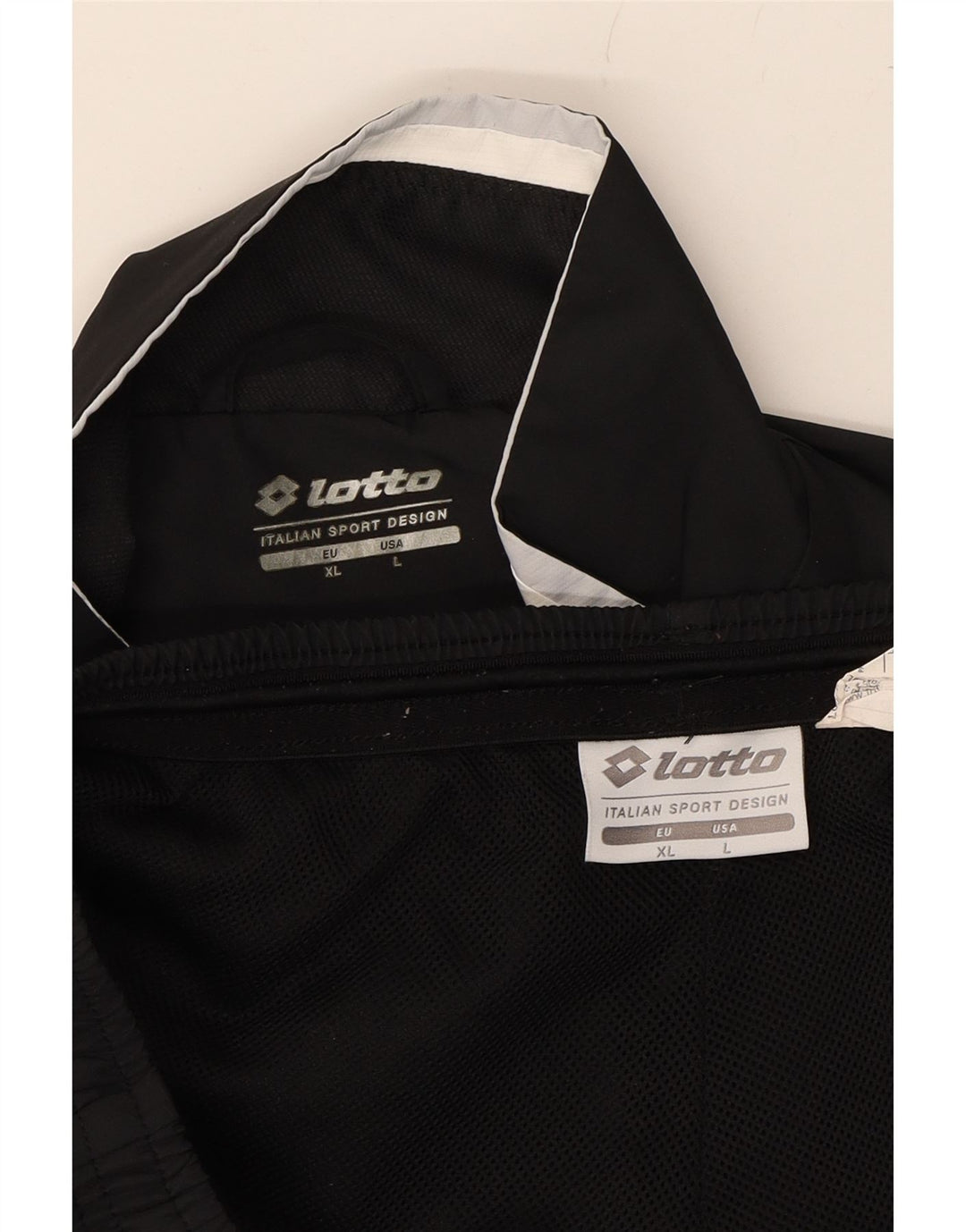 LOTTO Mens Full Tracksuit Large Black Polyester Vintage Lotto and Second-Hand Lotto from Messina Hembry 