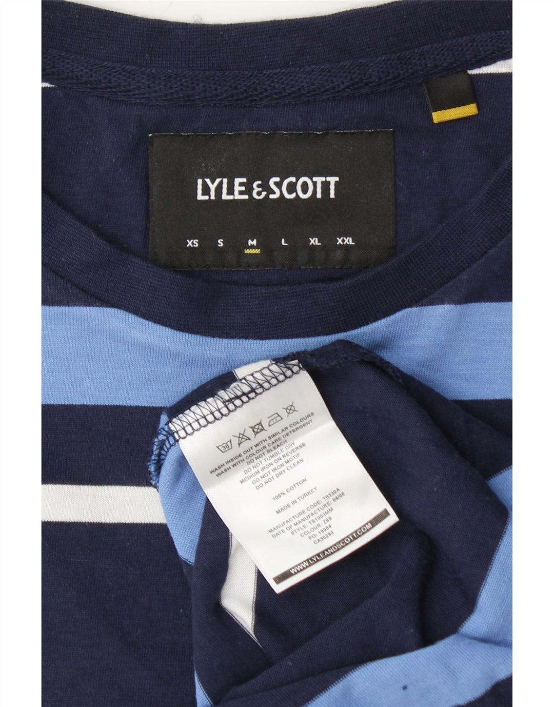 Ανδρικό T-Shirt LYLE & SCOTT Top Βαμβακερό μεσαίο μπλε ναυτικό ριγέ