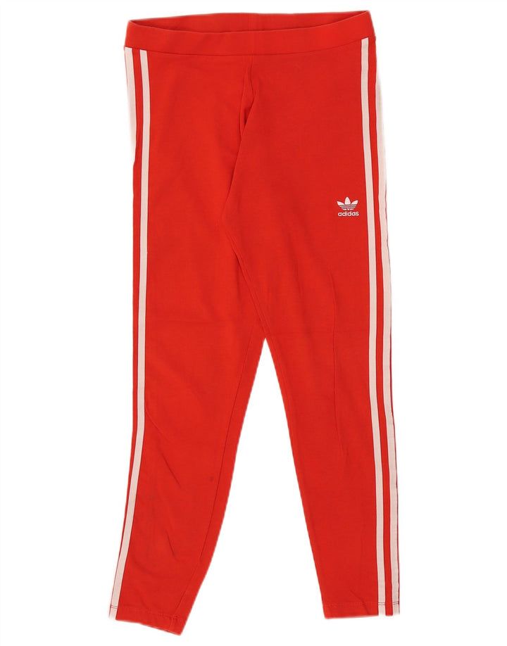 Γυναικείο κολάν Adidas UK 10 Small κόκκινο βαμβακερό