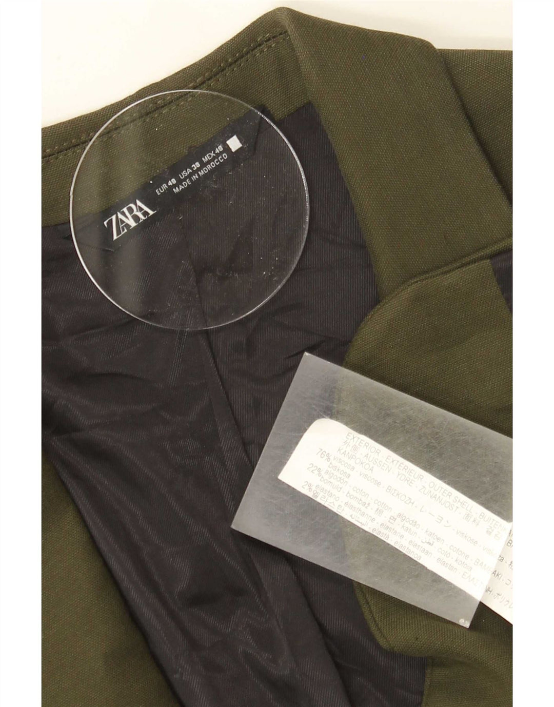 Zara Ανδρικό τζάκετ σακάκι με 2 κουμπιά EU 48 Μεσαίο πράσινο βισκόζη