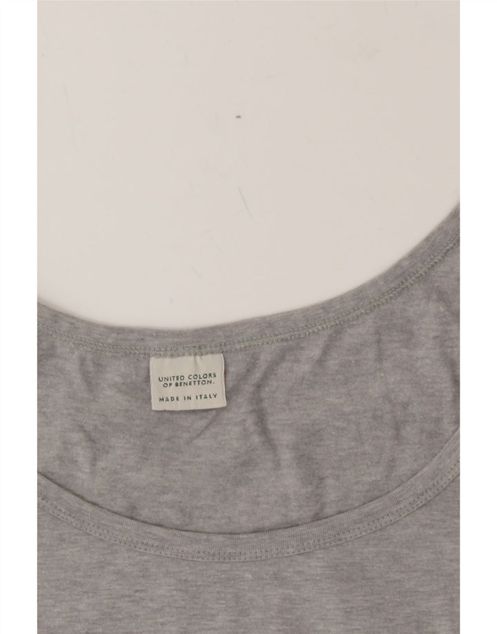 BENETTON Womens T-Shirt Top UK 12 Medium Grey Vintage Benetton and Second-Hand Benetton from Messina Hembry 