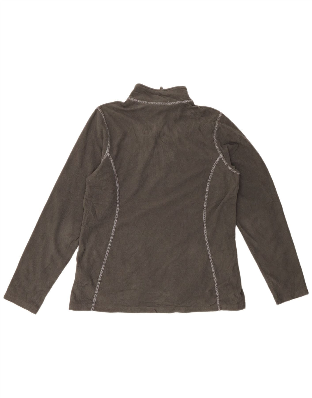EDDIE BAUER Γυναικείο φερμουάρ με λαιμόκοψη φλις άλμα UK 16 μεγάλο γκρι πολυεστέρας