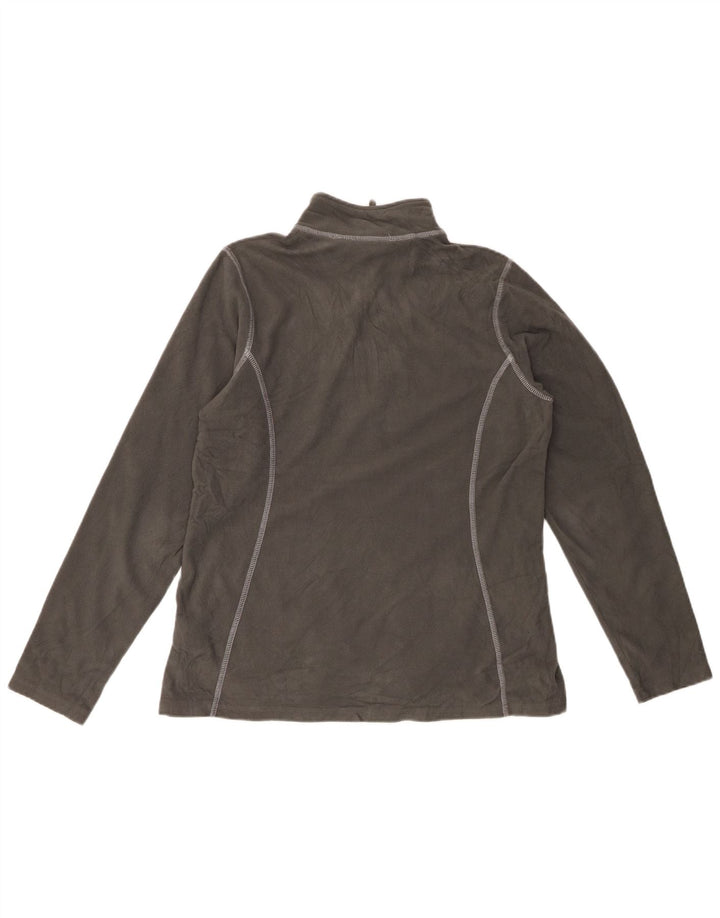 EDDIE BAUER Γυναικείο φερμουάρ με λαιμόκοψη φλις άλμα UK 16 μεγάλο γκρι πολυεστέρας