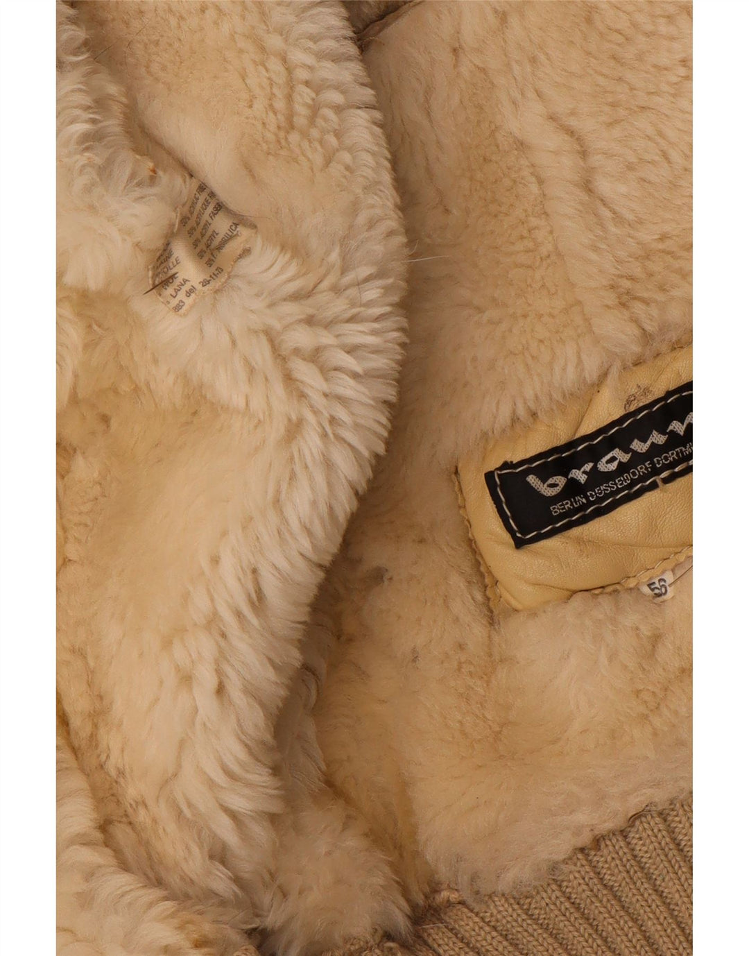 VINTAGE Ανδρικό Σέρπα Μπουφάν IT 56 3XL Μπεζ μαλλί