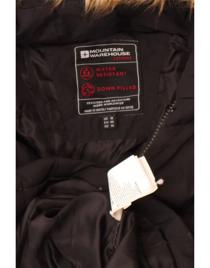 Mountain Warehouse Γυναικείο παλτό με κουκούλα UK 18 XL Μαύρο πολυεστέρα
