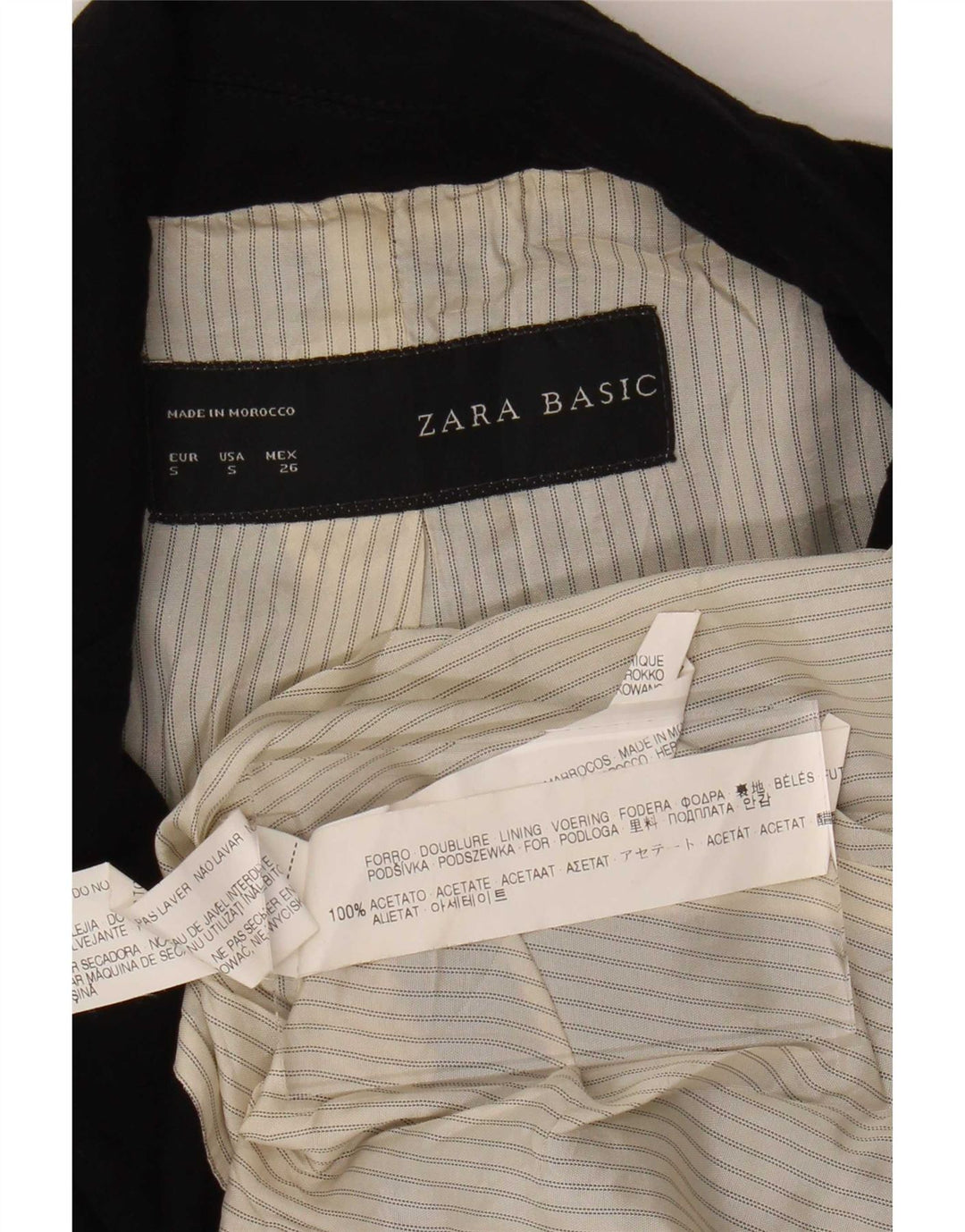 Zara Γυναικείο μπουφάν blazer UK 8 Small Black Acetate