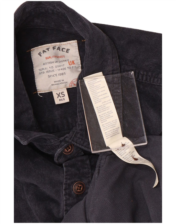 FAT FACE Ανδρικό κοτλέ πουκάμισο XS Navy Blue Βαμβακερό