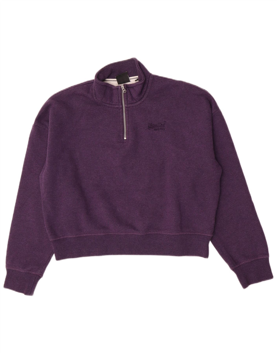 Superdry Γυναικεία φούτερ με μεγάλο μέγεθος Crop Jumper UK 14 Large Purple