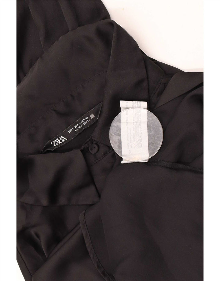 Zara Γυναικείο πουκάμισο Oversized UK 16 Large μαύρο πολυεστέρα